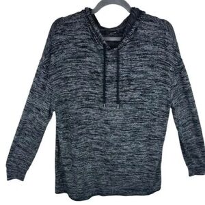 Wilfred Free Aritzia Black Hooded Lightweight Open Back Oversized Knit Top S